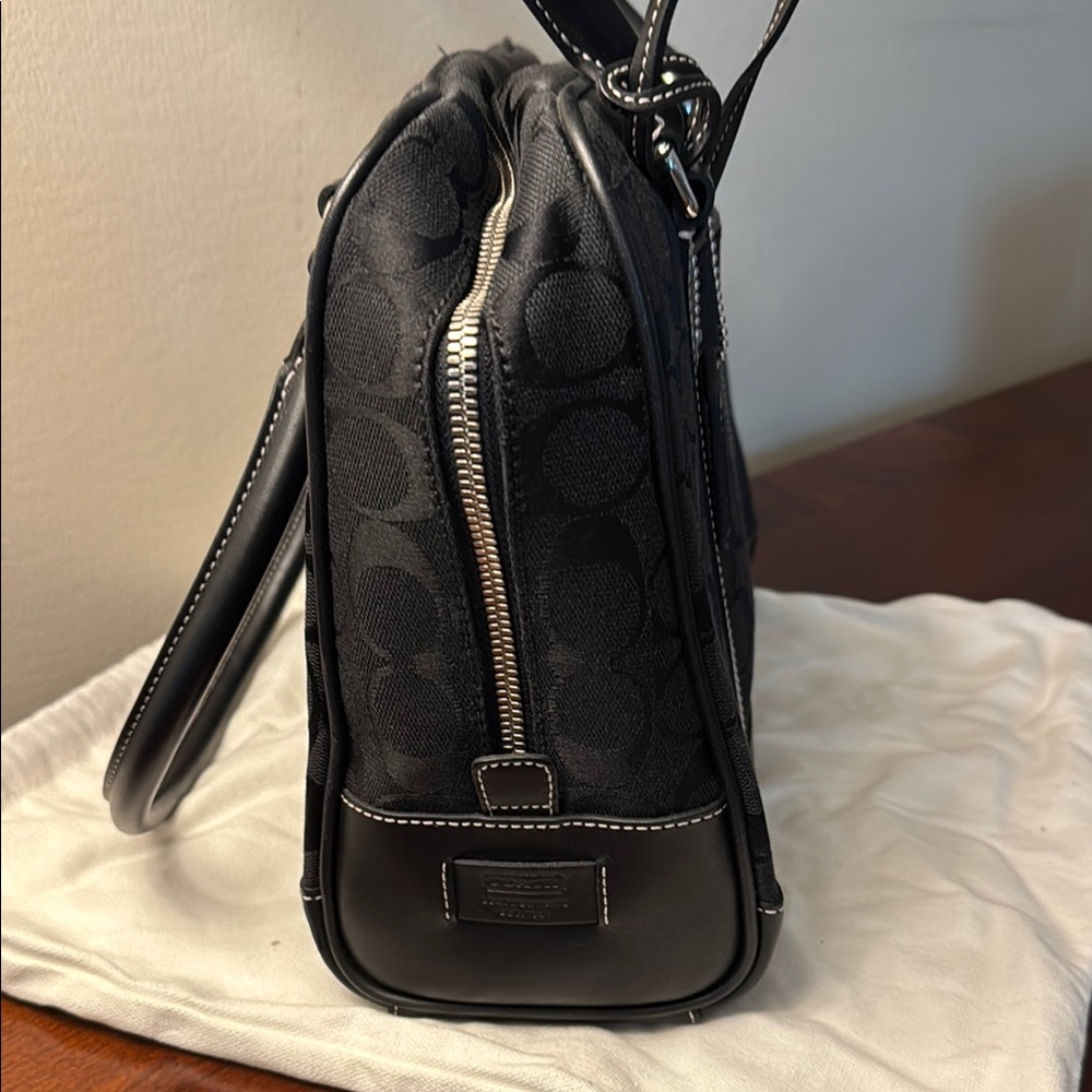 Coach Black Satchel with Signature Monogram w/Hang Tag - Picture 12 of 12